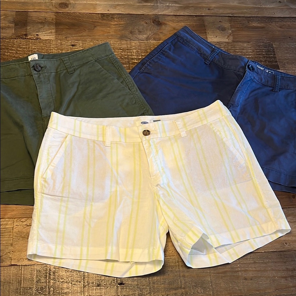 Women's Casual Shorts Set - Green, Blue, Yellow
